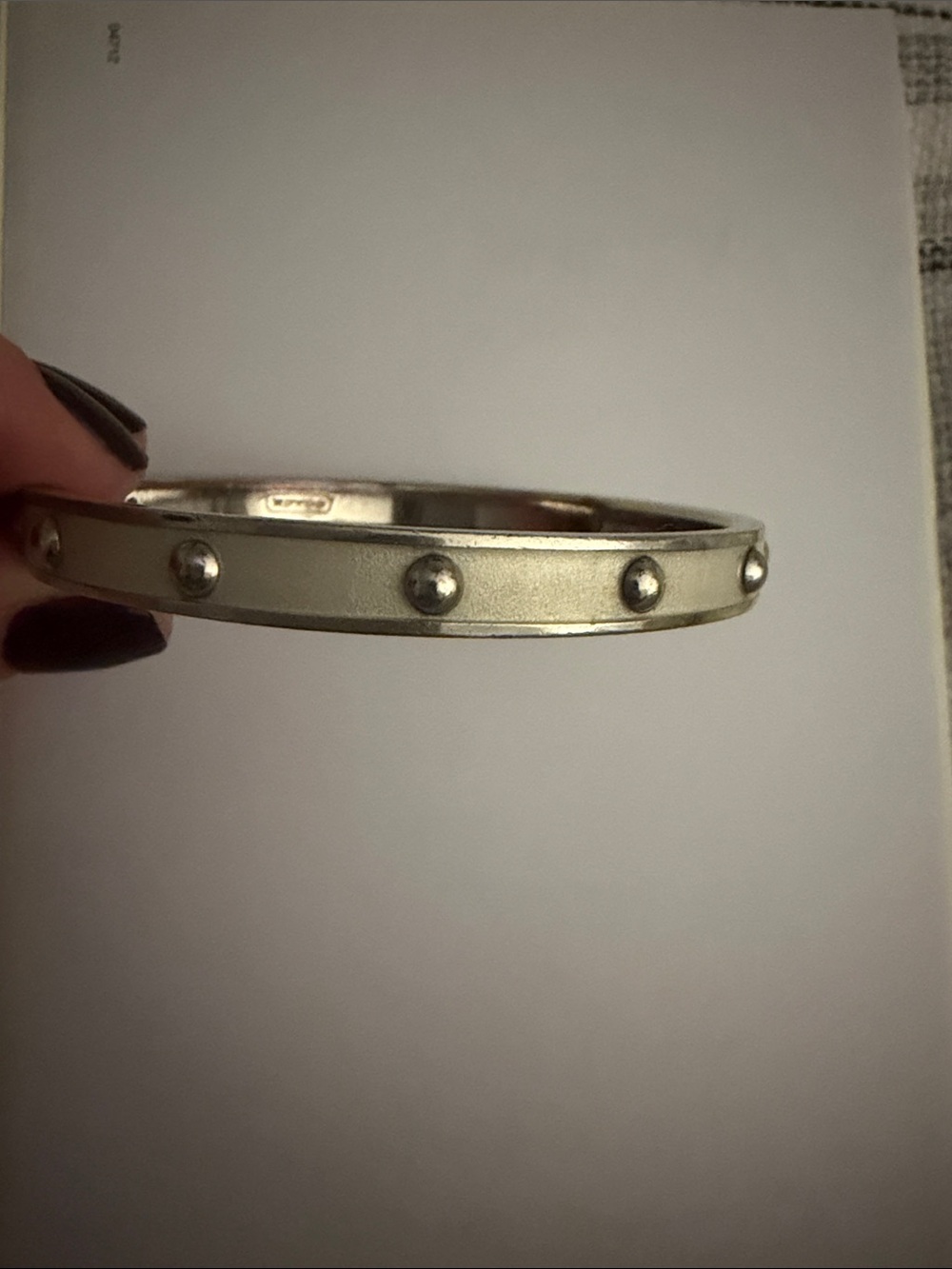 Coach Silver Studded Bangle Bracelet - Women's Accessory